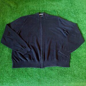 Report Collection Long Sleeve Full Zipper Mock Neck Jacket Sweater Big Size XXL